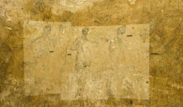 Scena con figure divine: da sinistra Luna (?),Venere, Marte, un erote e una Musa.